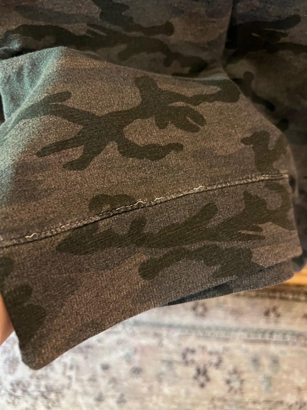 Sz M Sundry Olive Camo Sweatshirt with Gold 'Golden' Script GUC - Picture 6 of 9